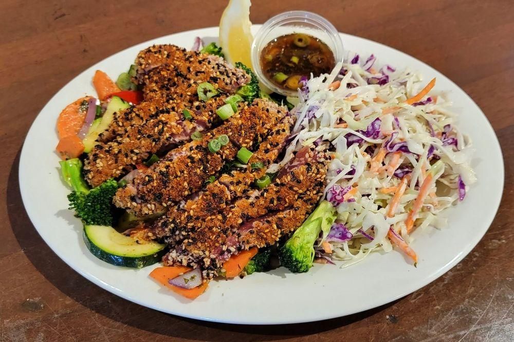 Sesame Crusted Ahi Salad dish