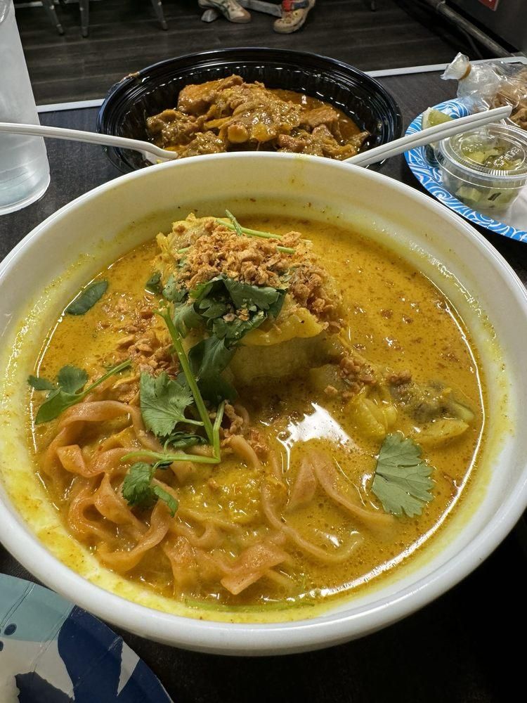 Khao Soi Gai Egg Noodle Curry with Chicken dish