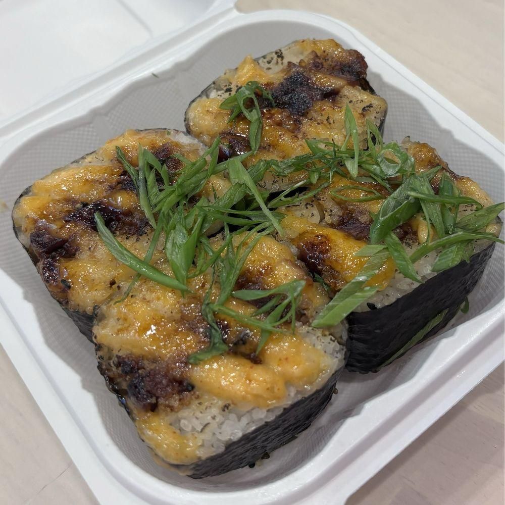 Spam Brûlée Musubi dish