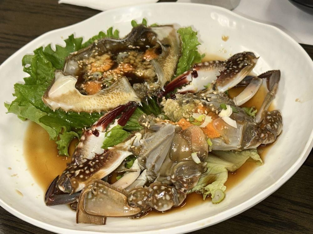 Soy Sauce Marinated Crab dish