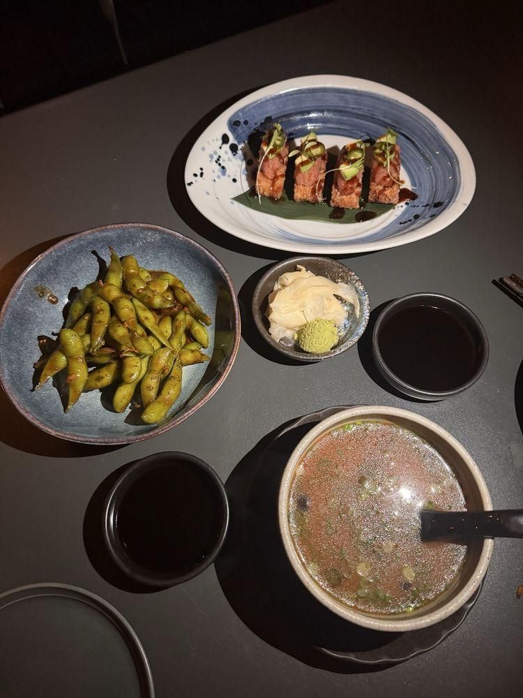 Spicy Garlic Edamame dish