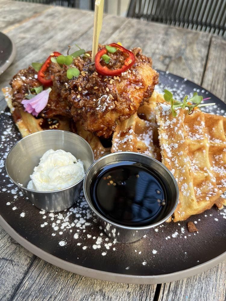 Chicken & Waffles dish