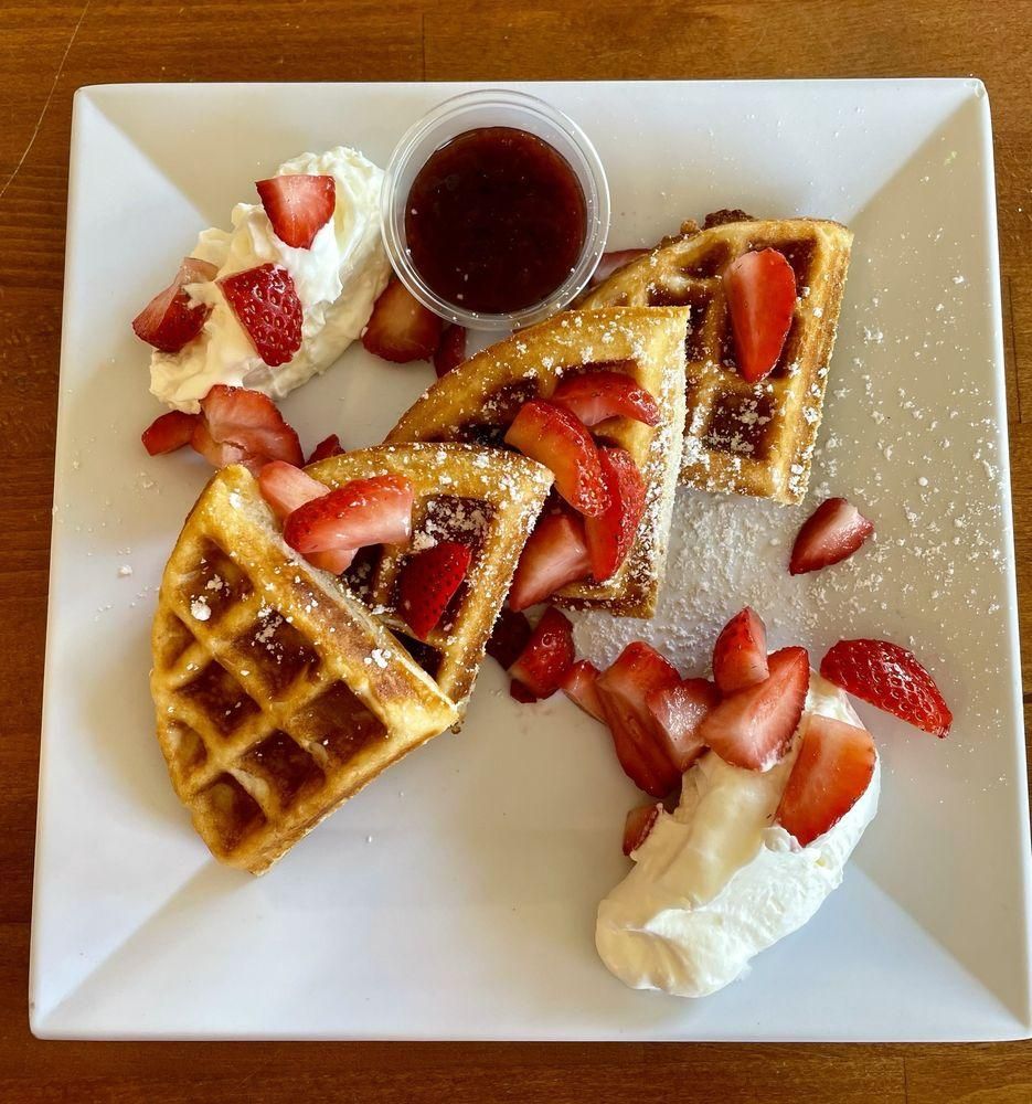 Double Strawberry Waffles dish