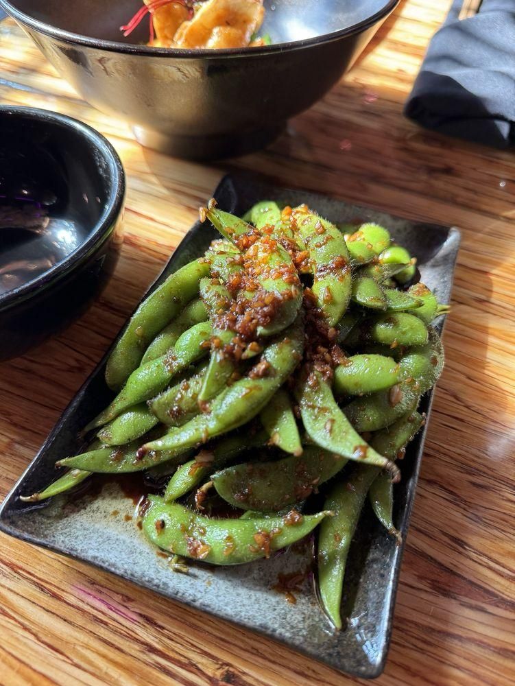Chili Garlic Edamame dish