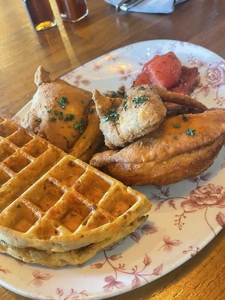 Chicken & Waffles dish