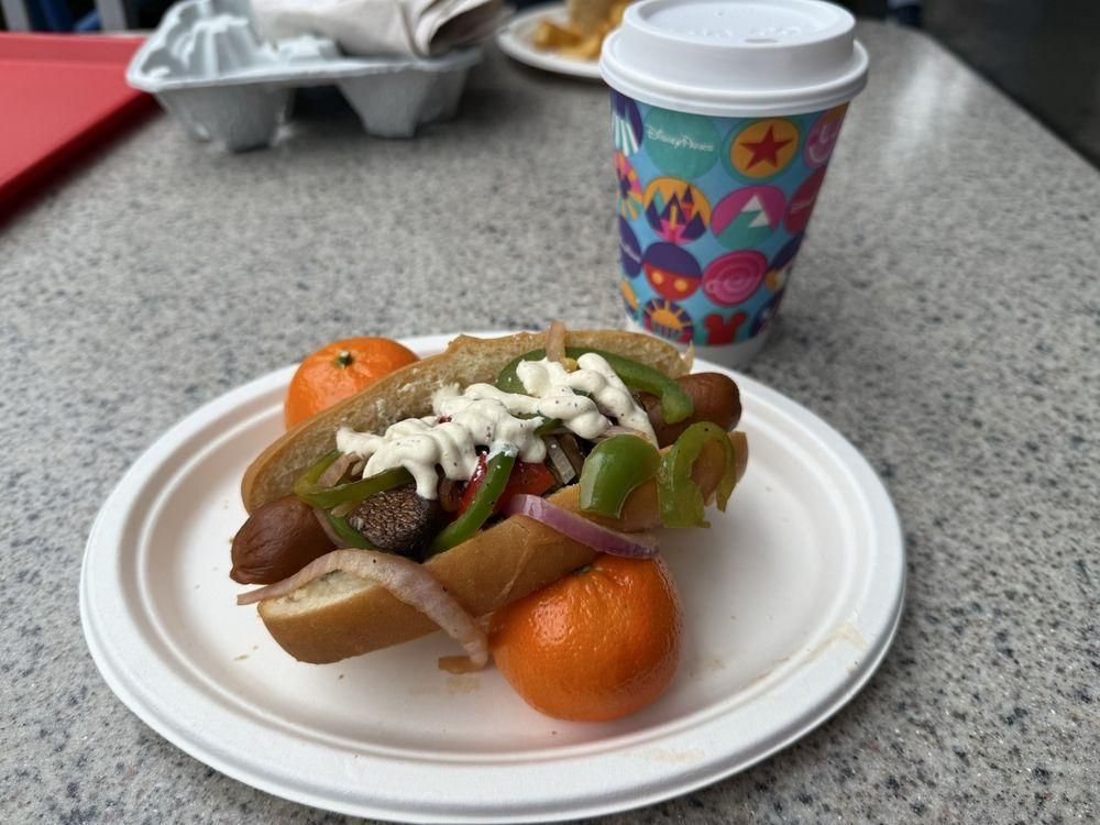 Plant-Based Philly Hot Dog dish