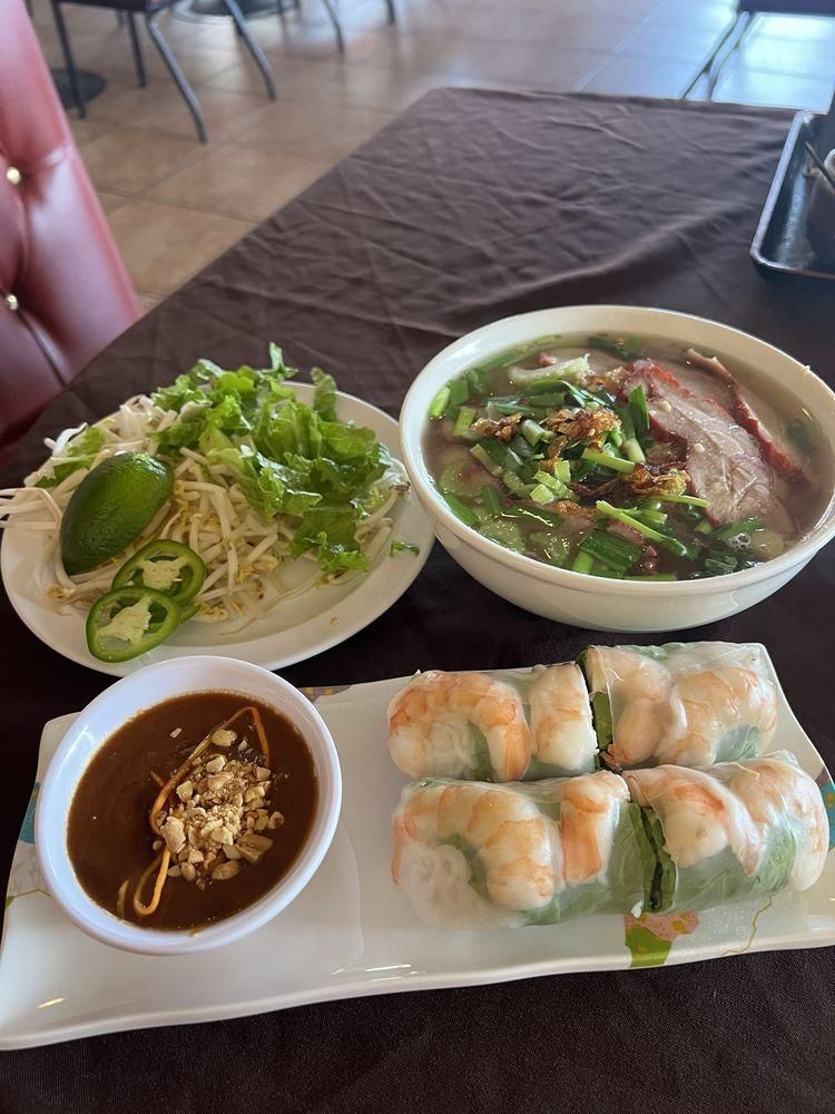 BBQ Pork Fresh Spring Rolls dish