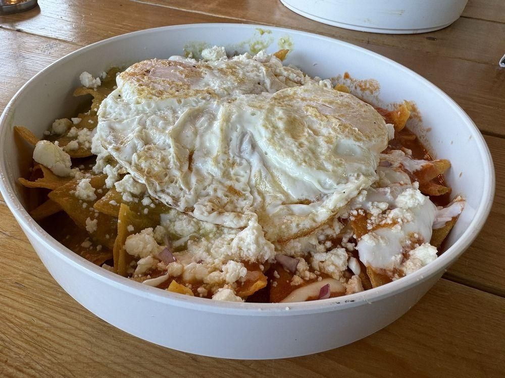 Red Chilaquiles dish