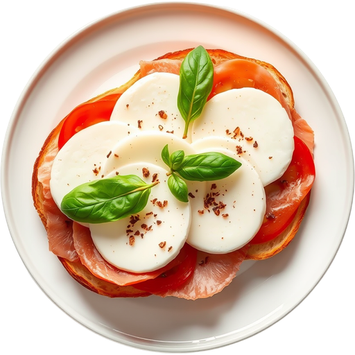 Proscuitto and Fresh Mozzarella Sandwich dish