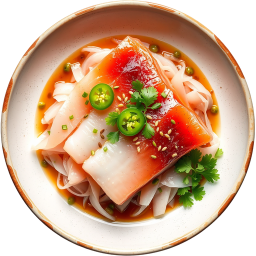 Hamachi Crudo dish