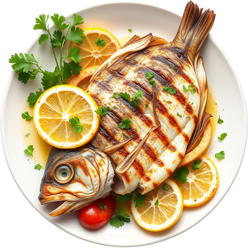 Grilled Branzino dish