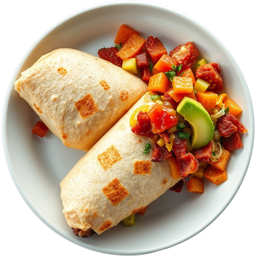 The Works Breakfast Burrito dish