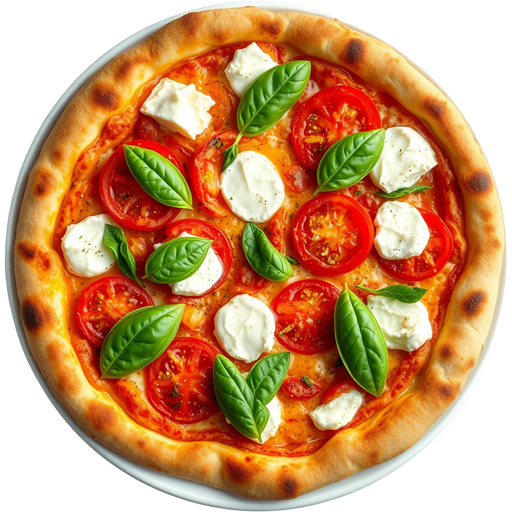 Feta-Tomato-Basil Pizza dish
