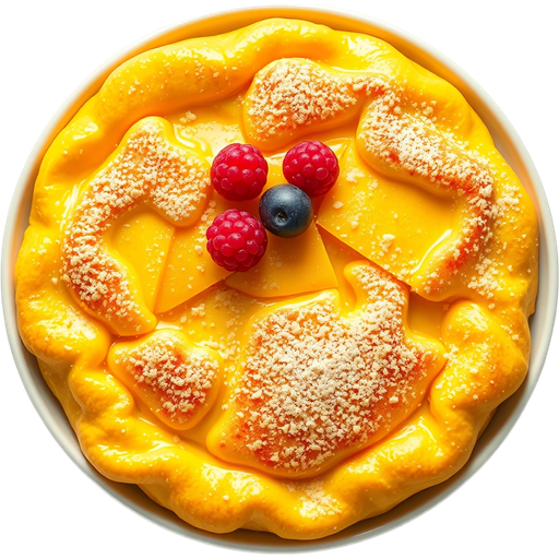 Mango Soufflé Pancake dish