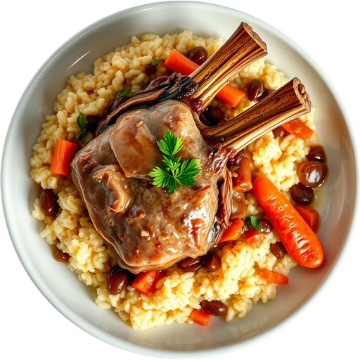 Veal Ossobuco on Risotto dish