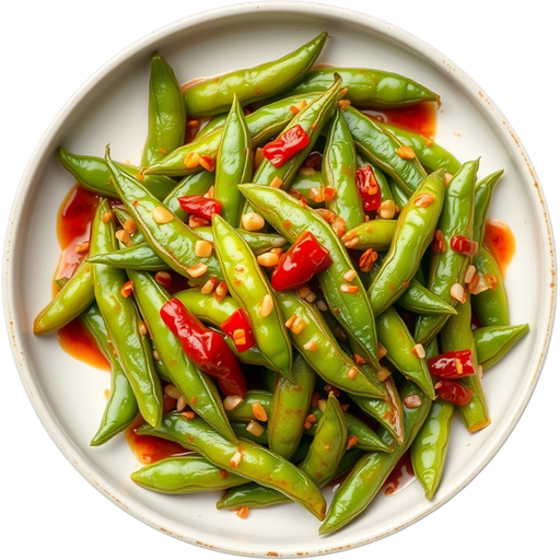 Spicy Garlic Edamame dish