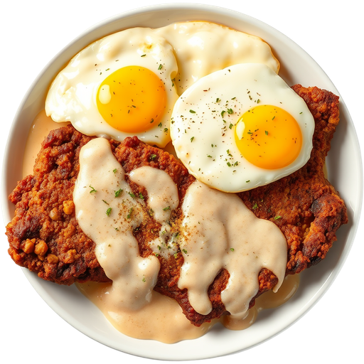Country Fried Steak and Eggs dish