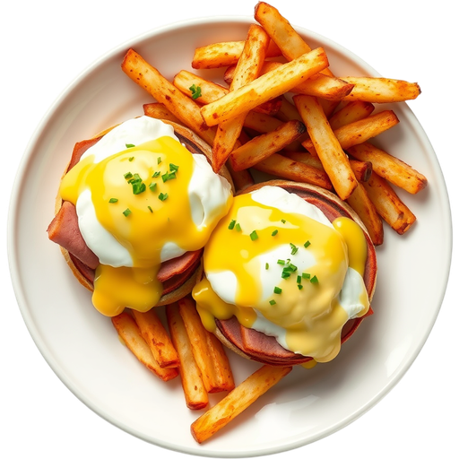 Eggs Benedict with Homestyle Fries dish