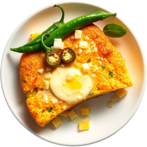 Sour Milk Cornbread with Green Chili and White Cheddar dish
