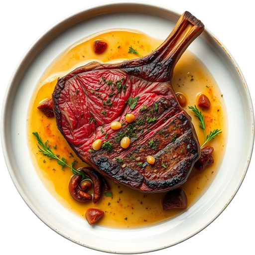 Beef Ribeye with Smoked Bone Marrow dish