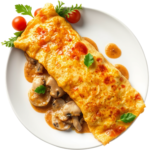 Chicken Marsala Crepe dish