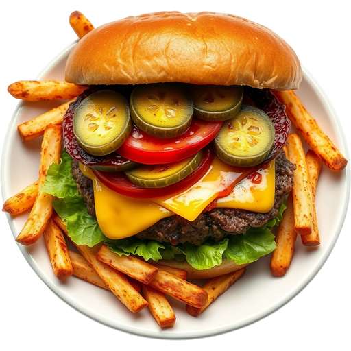 Burgers and Fries dish