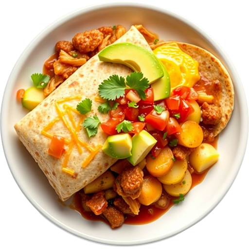Chorizo Breakfast Burrito dish