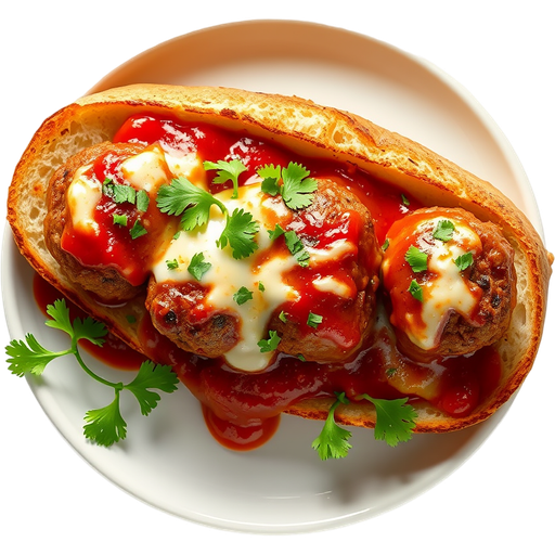 Meatball Sub on Garlic Toast dish