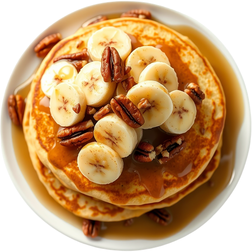 Banana Pecan Cinnamon Pancakes dish