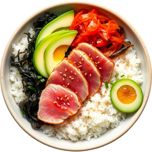 Regular Poke Bowl with Ahi Tuna dish