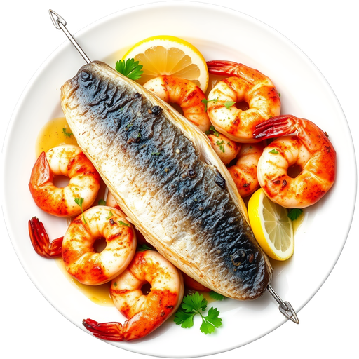 Chilean Seabass & Shrimp Skewers dish