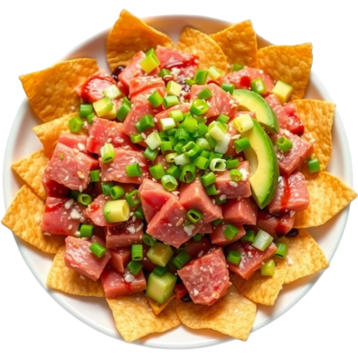 Ahi Poke Nachos dish