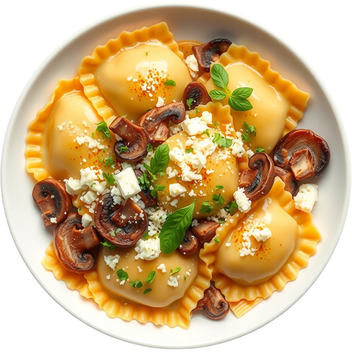 Mushroom Ravioli dish