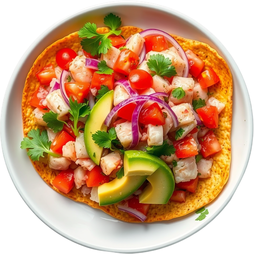 Ceviche Tostada dish