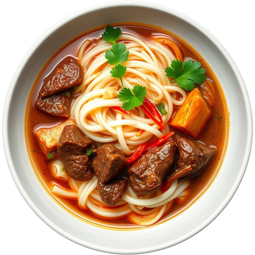 Signature Beef Stew and Rice Noodles in Soup dish