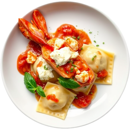 Lobster Ravioli dish