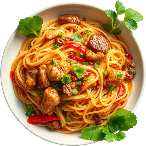 Satay Egg Noodles dish