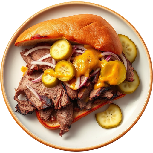 Brisket on Rye Sandwich dish