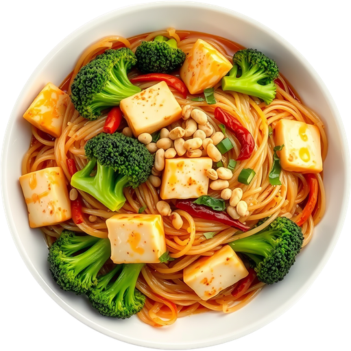 Pad See Ew, Pra Ram Tofu dish