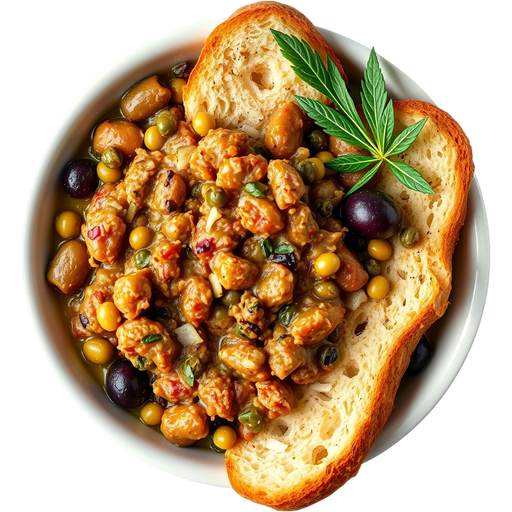 Garlic Bread and Olive Tapenade dish