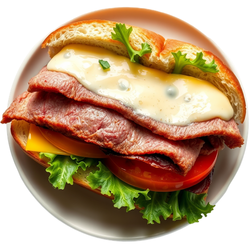 Roast Beef and Cheese Sandwich dish