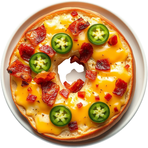 Jalapeño Bacon Cheese Bagel dish