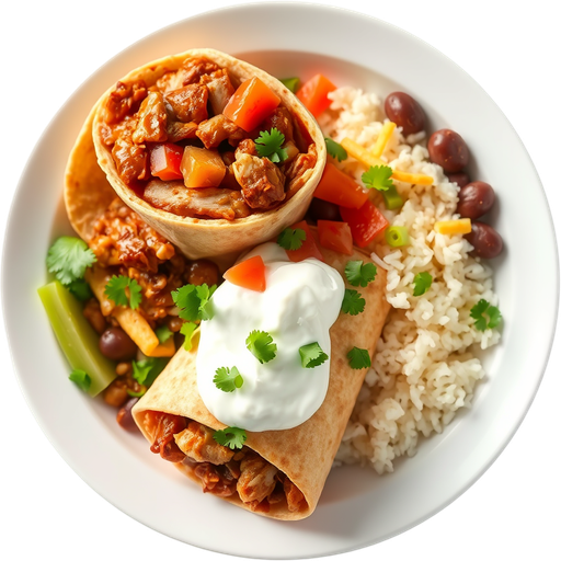 Pork Adobo Burrito dish