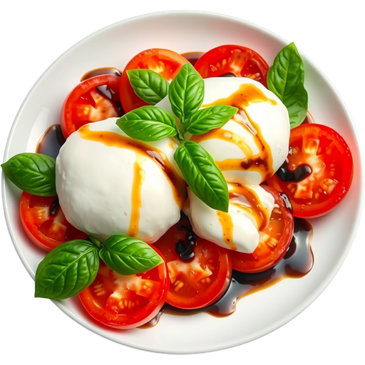 Burrata Caprese dish