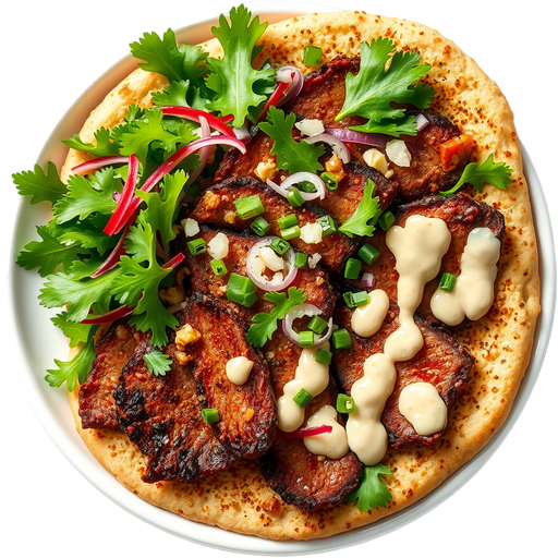 Sesame Flat Bread Beef Sandwich dish