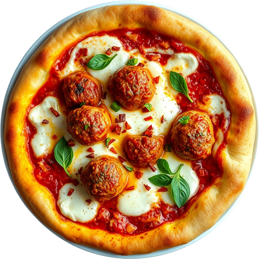 Spicy Meatball Pizza dish