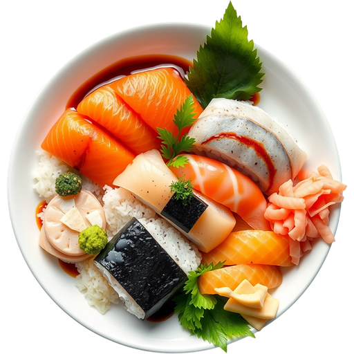 Sushi and Sashimi Set dish