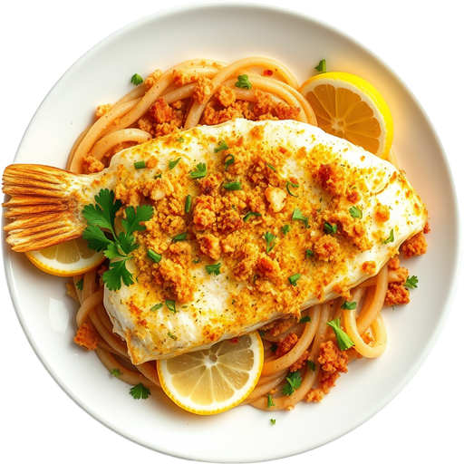 Tonys Baked Halibut dish