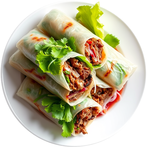 Grilled Beef Spring Rolls dish