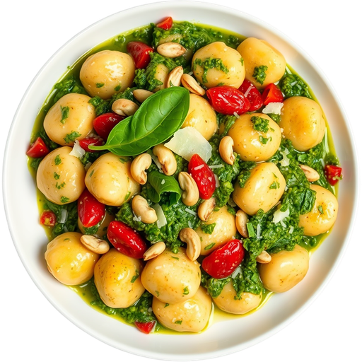 Gnocchi with Pesto alla Genovese dish